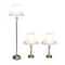 Lalia Home Antique Brass Table and Floor Lamp Set